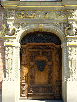 Golden house door